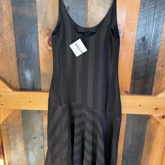 New with tags Cooper St spaghetti strap tonal striped dress, flounce hem, size 4 - Picture 4 of 11